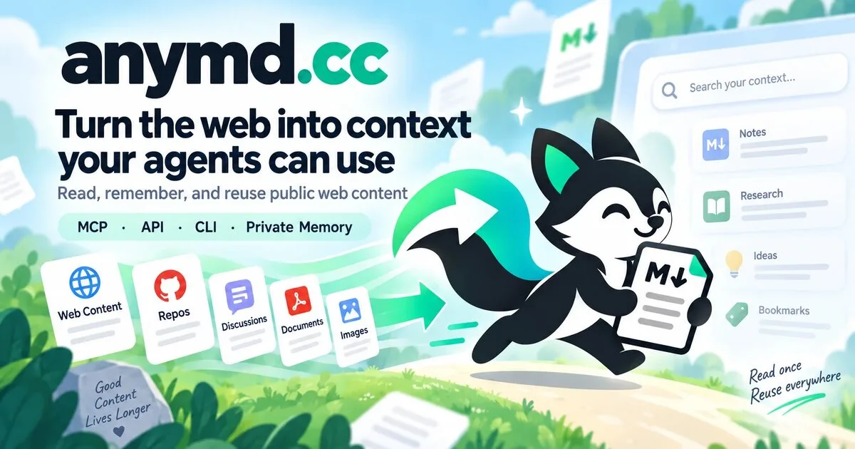 anymd: the web context layer for AI agents.